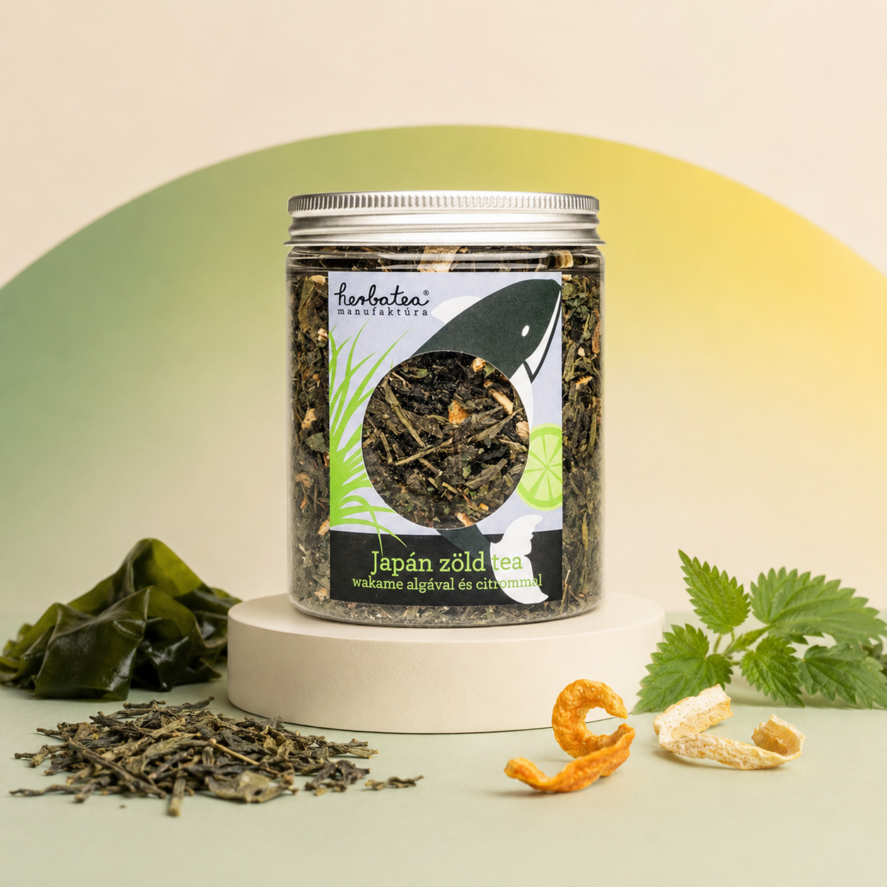 Japán zöld tea Wakame algával