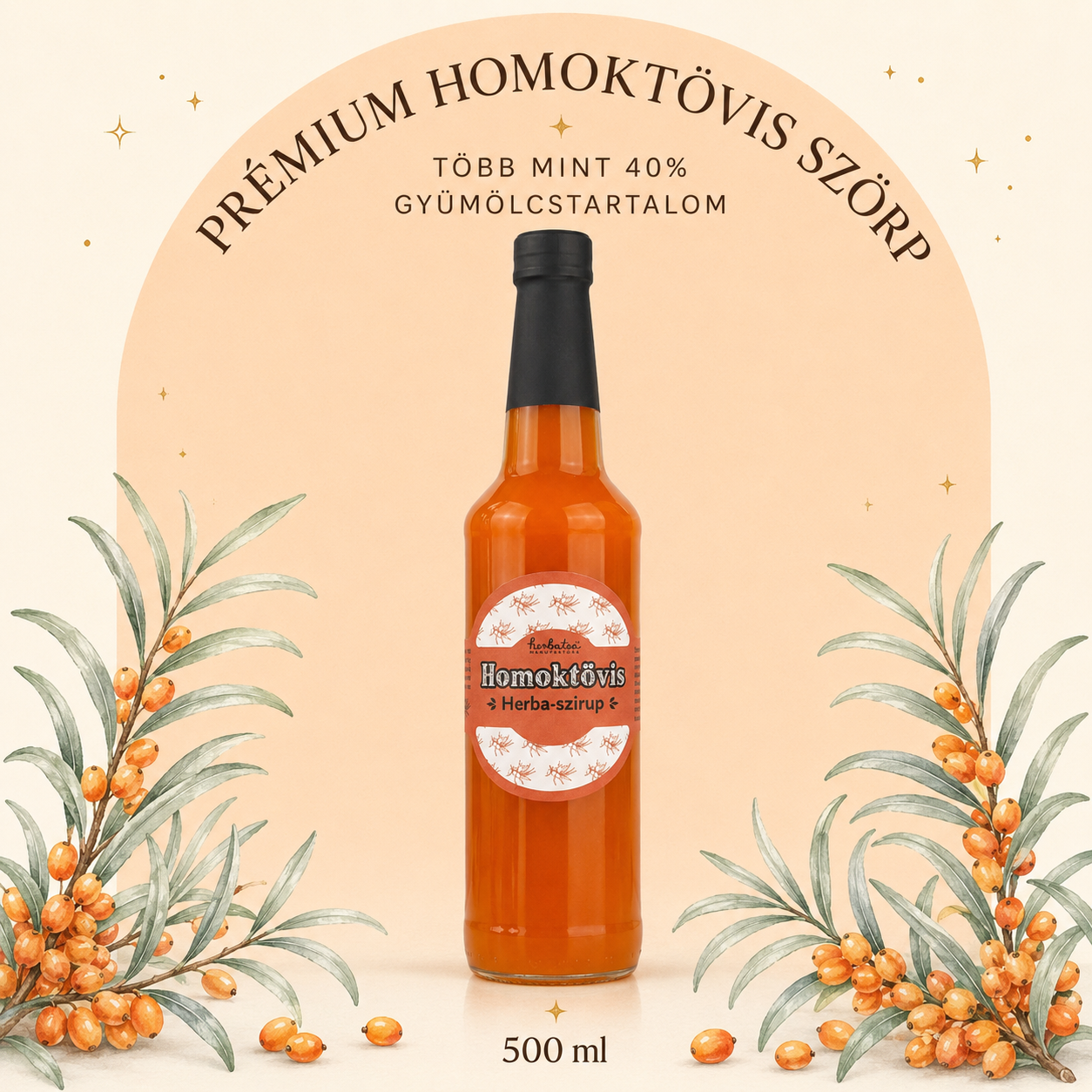 Prémium HOMOKTÖVIS gyümölcs szörp/szirup 500ml