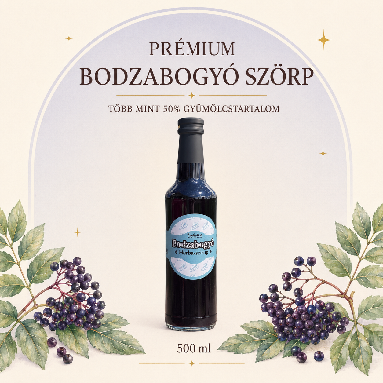 Prémium BODZABOGYÓ gyümölcs szörp/szirup 500ml